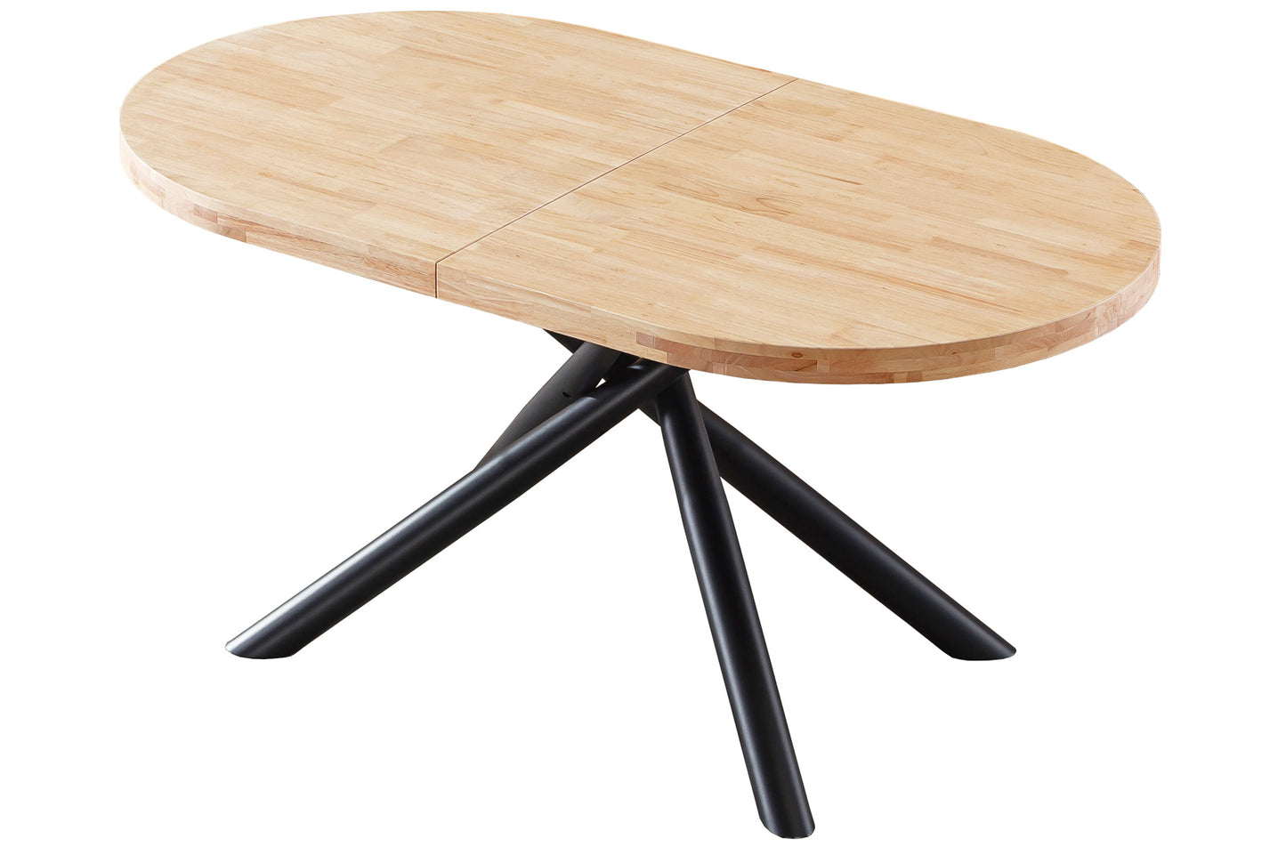 🍽️ Mesa de Comedor Extensible Senda Oval – Roble Nordish o Honey con Patas Metálicas Negras (160-200-240 cm)