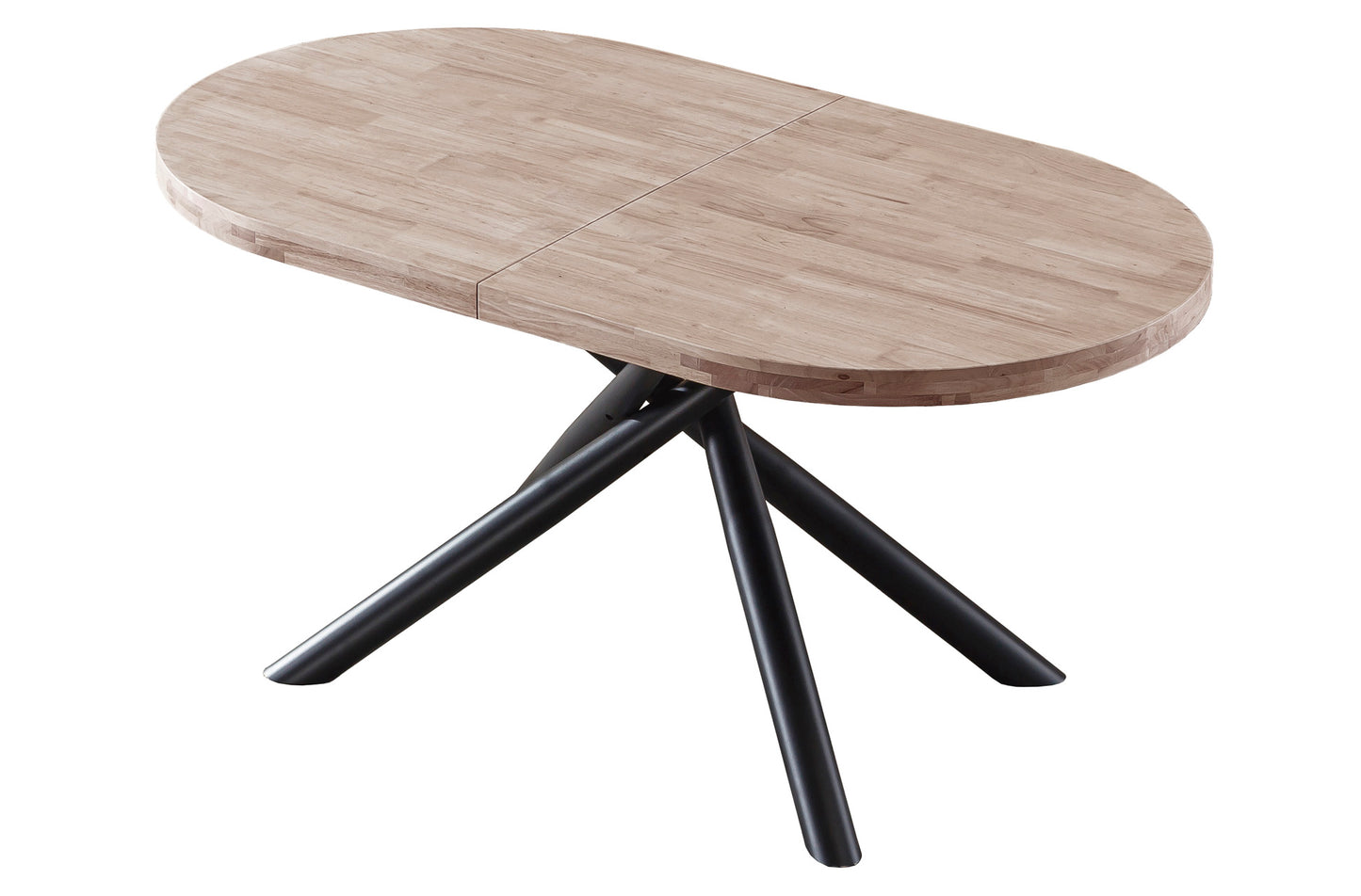 🍽️ Mesa de Comedor Extensible Senda Oval – Roble Nordish o Honey con Patas Metálicas Negras (160-200-240 cm)