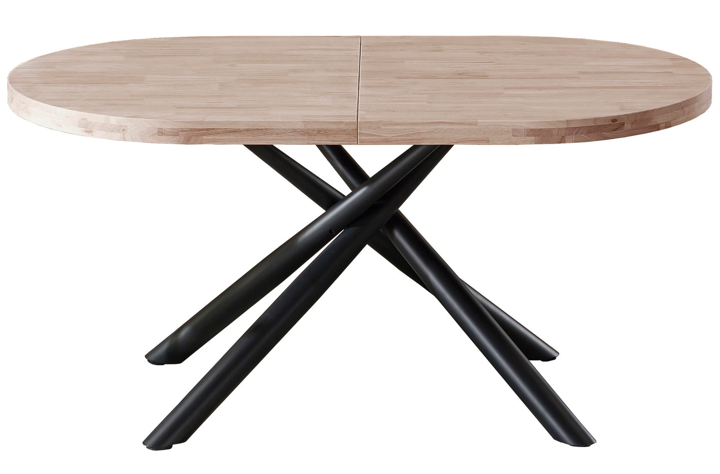 🍽️ Mesa de Comedor Extensible Senda Oval – Roble Nordish o Honey con Patas Metálicas Negras (160-200-240 cm)