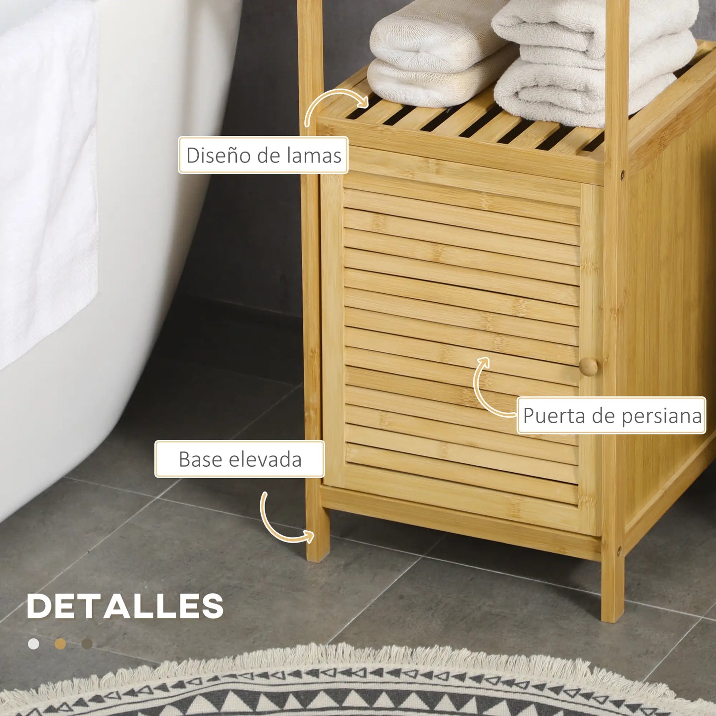 ESTANTERÍA DE BAÑO DE BAMBÚ NATURA KUBE – COMPACTA, PRÁCTICA Y NATURAL image 3