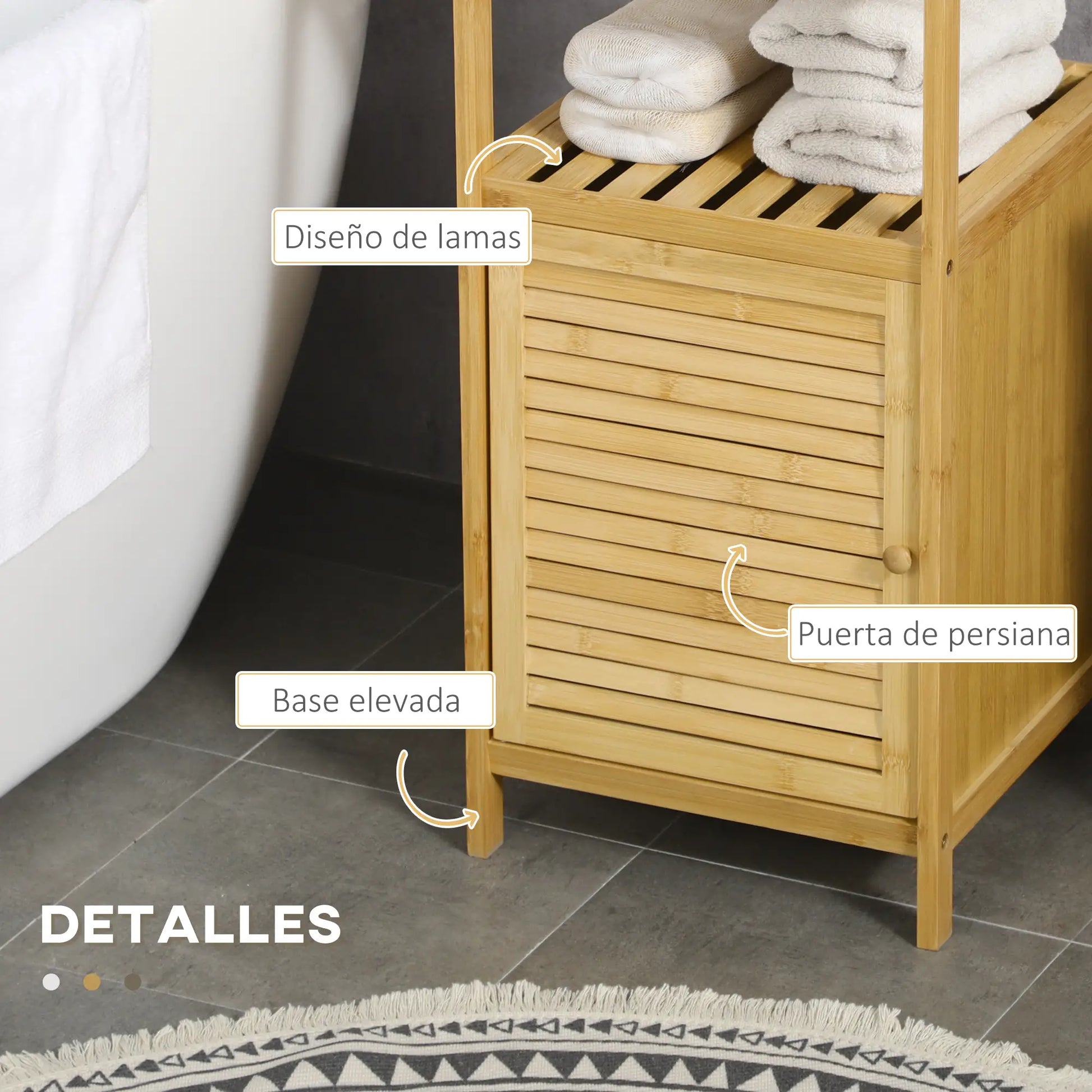 ESTANTERÍA DE BAÑO DE BAMBÚ NATURA KUBE – COMPACTA, PRÁCTICA Y NATURAL image 3