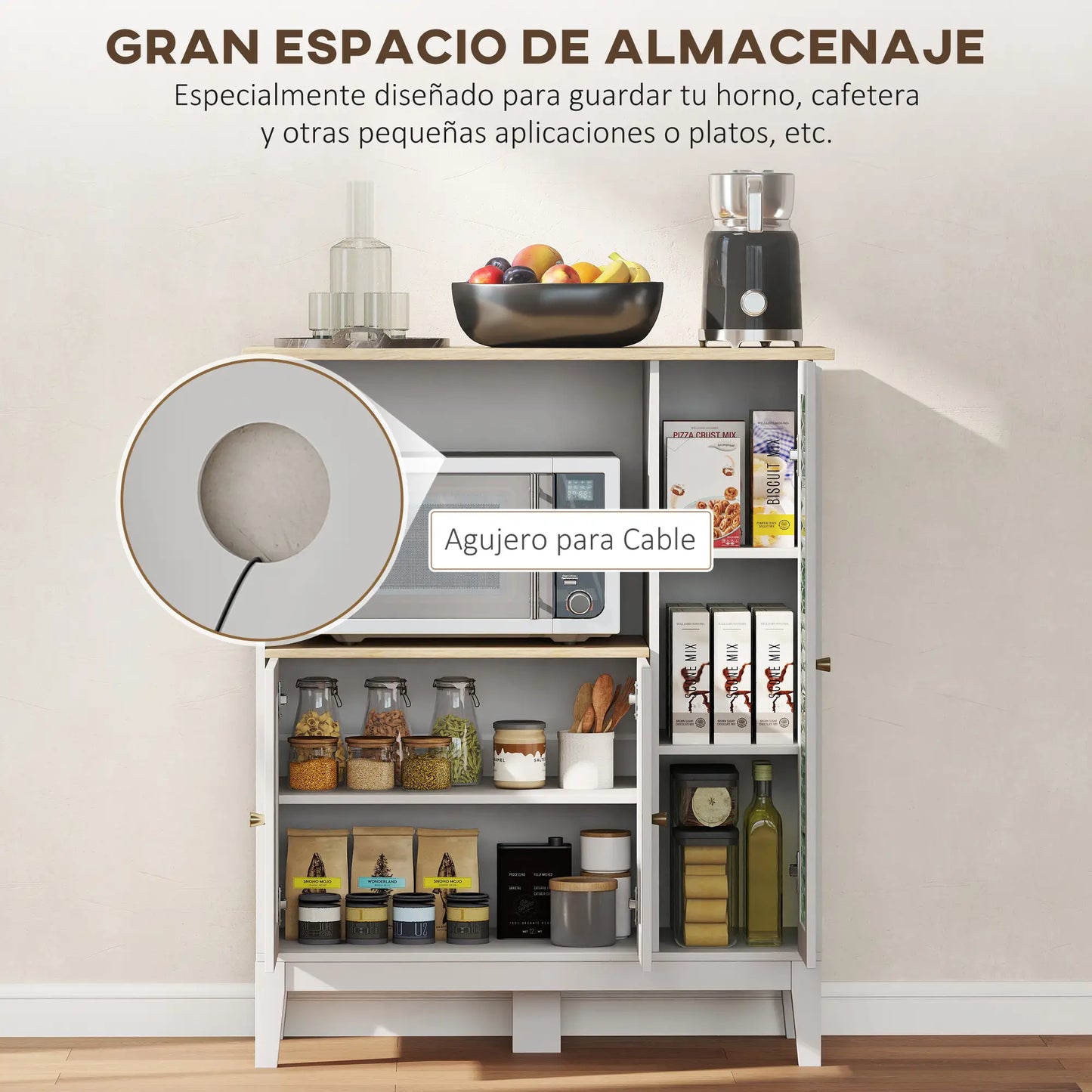 APARADOR MUEBLE AUXILIAR DE COCINA MODELO BLANCOMICRO image 2