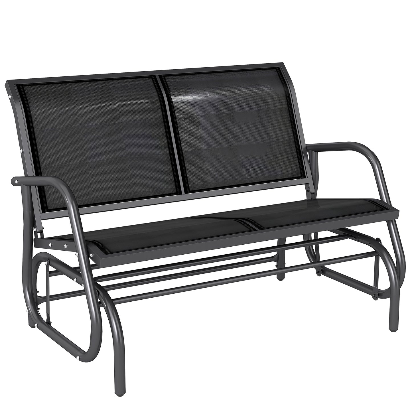 🌿 Mecedora de Jardín Modelo Relax Swing 2 Plazas Balancín Negro Exterior