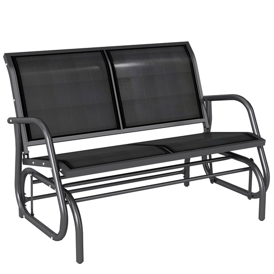 🌿 Mecedora de Jardín Modelo Relax Swing 2 Plazas Balancín Negro Exterior