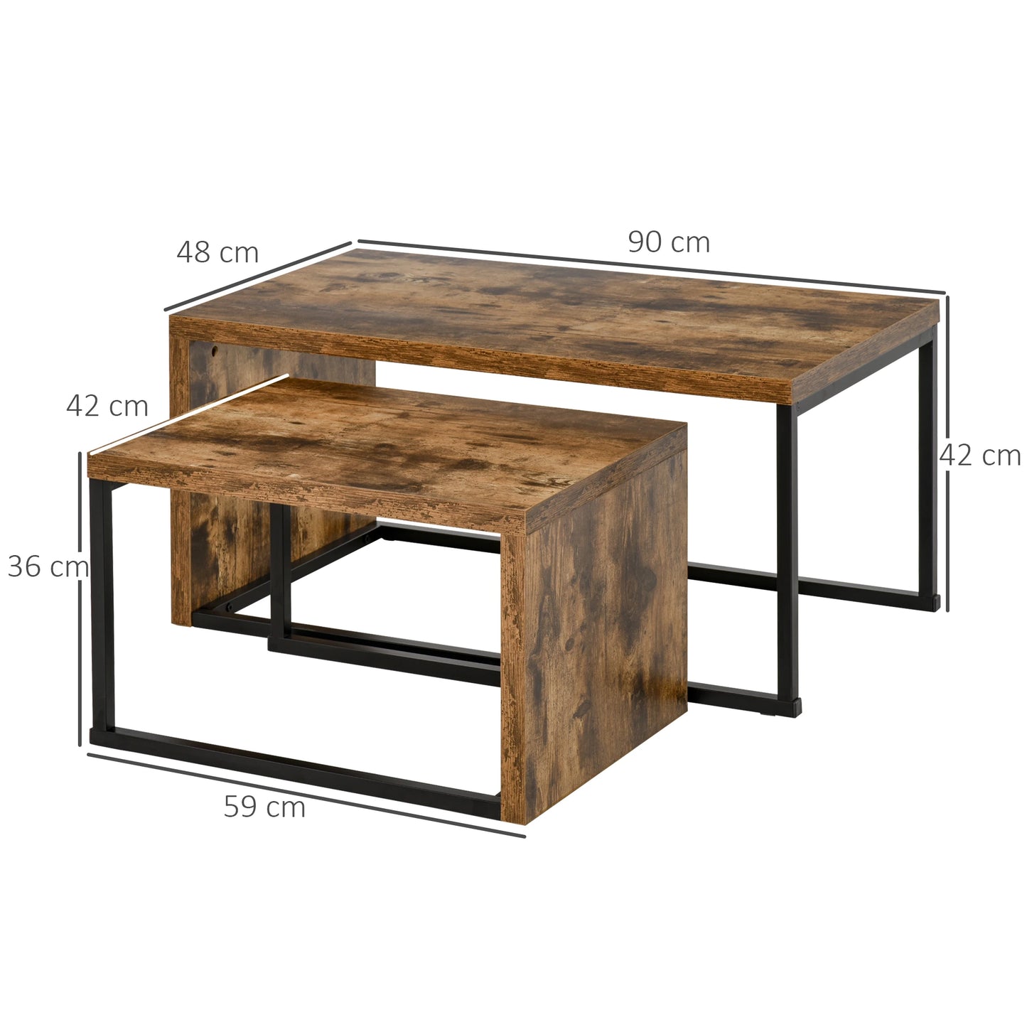 🛋️ Mesas de Centro NIDO INDUSTRIAL – Set 2 Mesas