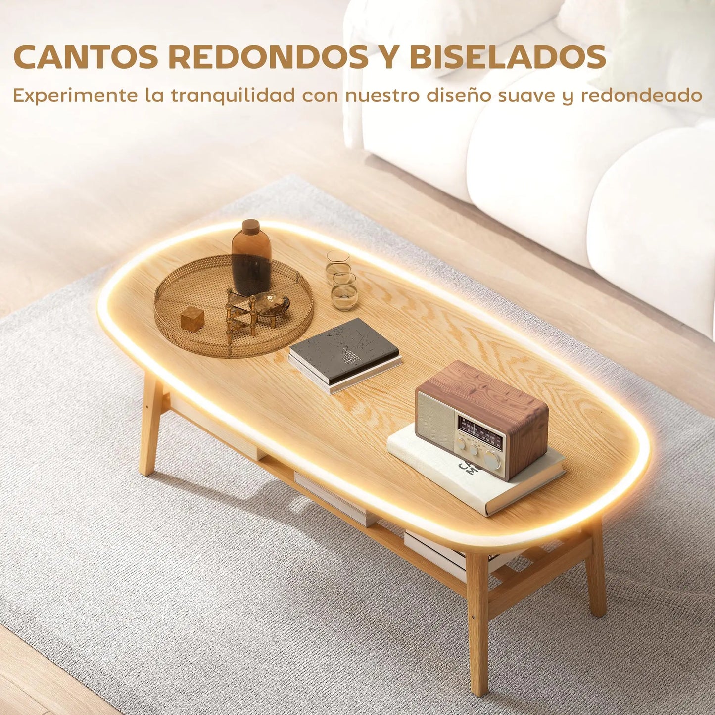 MESA DE CENTRO MODERNA OVALADA NORDIC OPEN image 7
