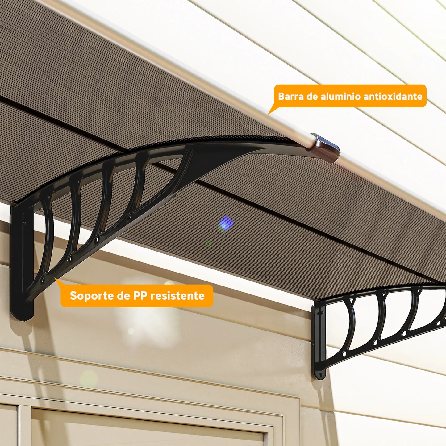 MARQUESINA EXTERIOR CURVA AURELIA 200 PARA PUERTAS Y VENTANAS image 3