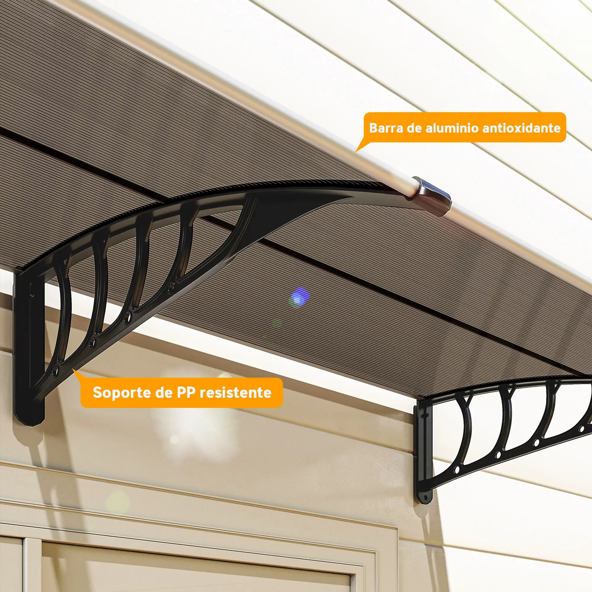 MARQUESINA EXTERIOR CURVA AURELIA 200 PARA PUERTAS Y VENTANAS image 3