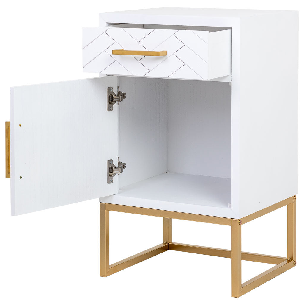 MESITA DE NOCHE BLANCA INDUSTRIAL MARTA ONE image 1