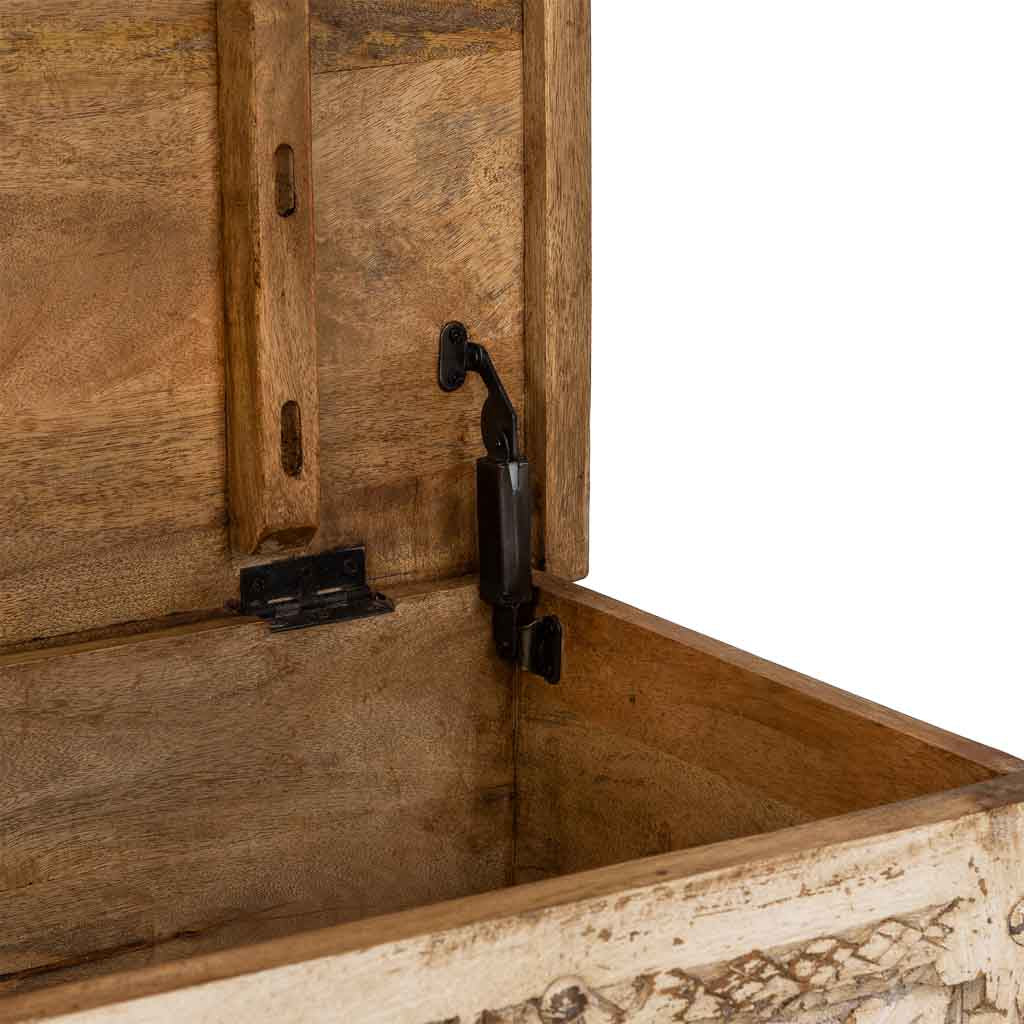 MUEBLE BAÚL BAJO DALIAN ARTESANAL BLANCO DECAPADO image 7