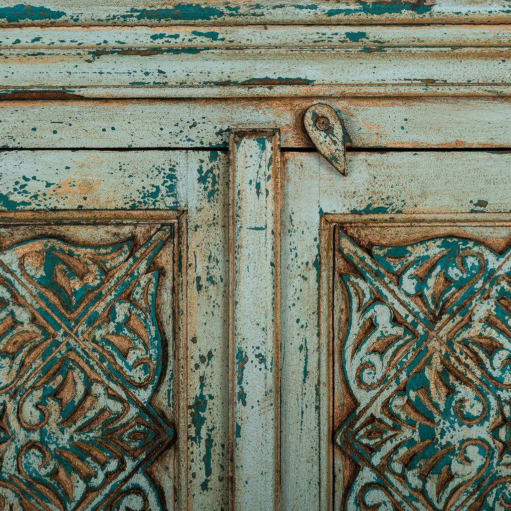 RECIBIDOR DALIAN ARTESANAL VERDE AGUAMARINA DE MADERA image 4