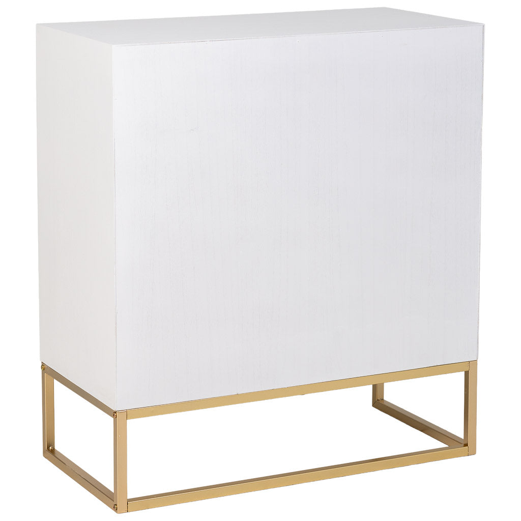 APARADOR MARTA DE MADERA Y METAL BLANCO 2 CAJONES + 2 PUERTAS image 7