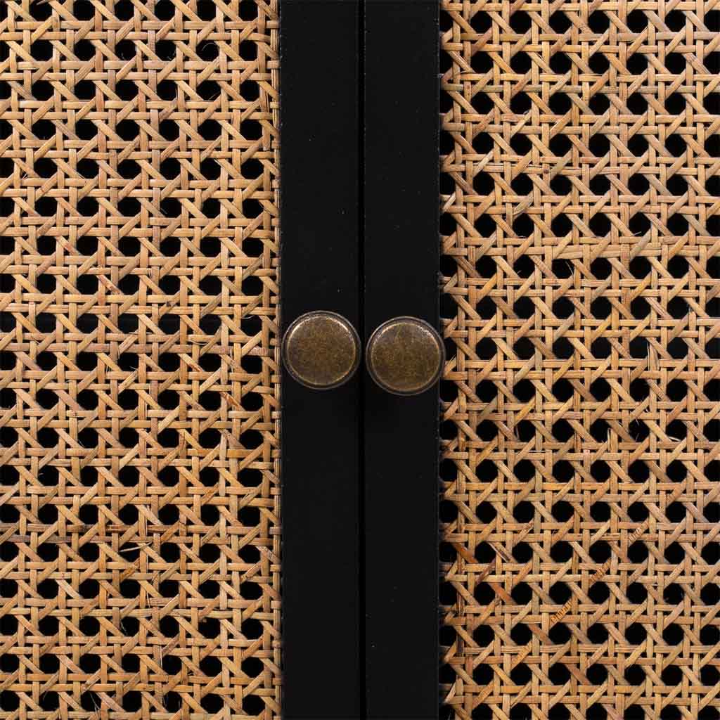ARMARIO ALIKA DE MADERA Y RATÁN CON 4 CAJONES Y 2 PUERTAS NEGRO image 4