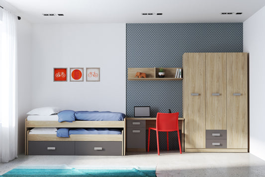 Dormitorio juvenil Donald 17 en color Puccini-GRAFITO image 0