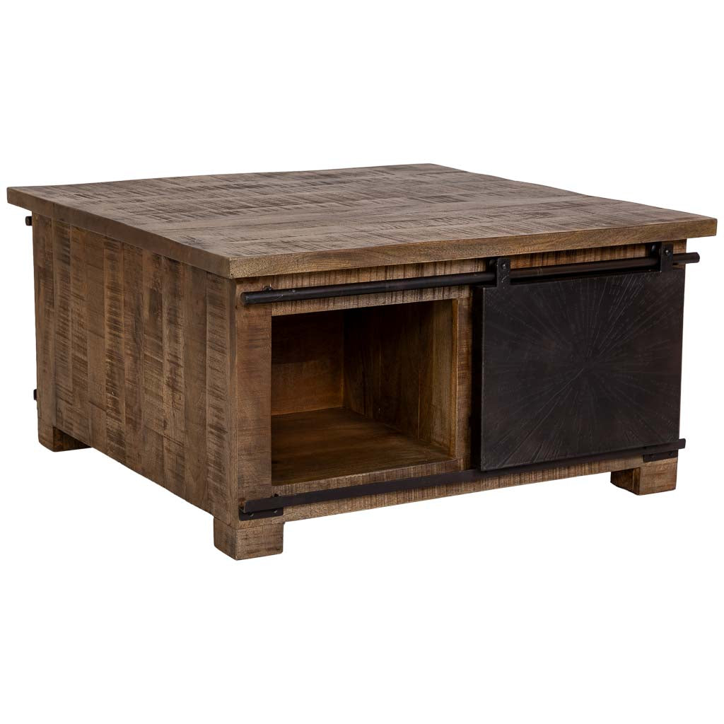 MESA DE CENTRO ÓXIDO ARTESANAL DE MADERA MACIZA image 4