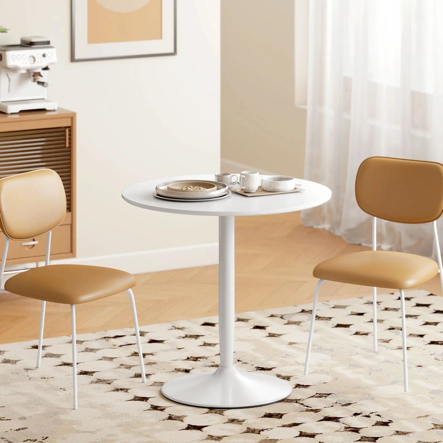 MESA DE COMEDOR REDONDA 80 CM BLANCA O NEGRA – MODELO NÁPOLES image 0