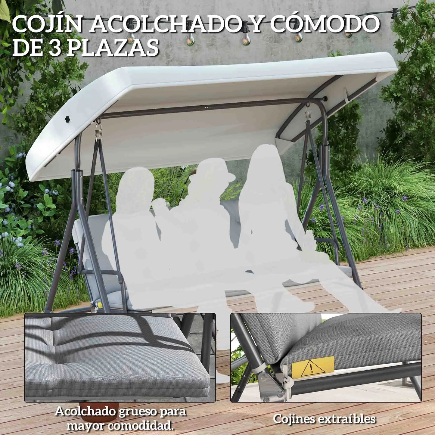 BALANCÍN DE JARDÍN RELAX SHADE 3 PLAZAS image 9