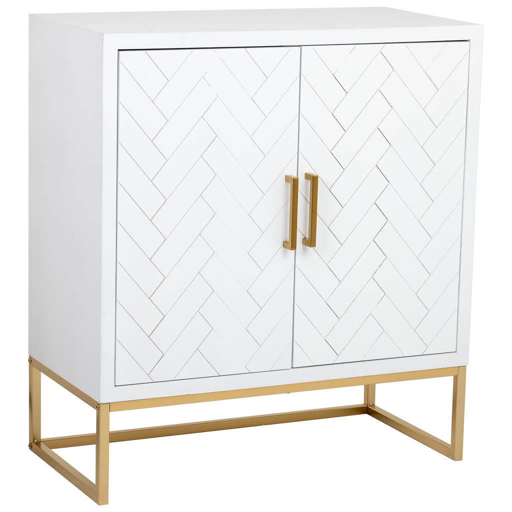 APARADOR MARTA DE MADERA Y METAL BLANCO 2 PUERTAS image 0