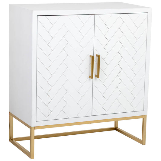 APARADOR MARTA DE MADERA Y METAL BLANCO 2 PUERTAS image 0