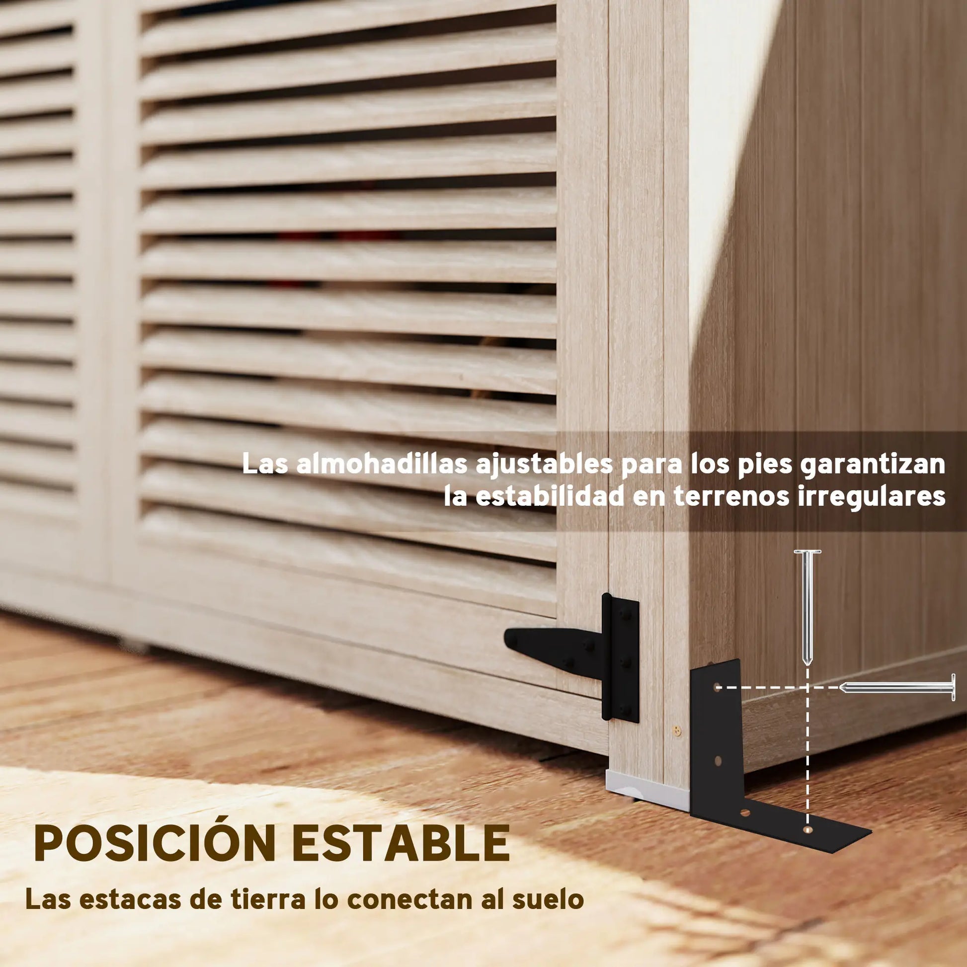 ARMARIO DE JARDÍN NATUREBOX – MADERA NATURAL CON PUERTAS DE PERSIANA image 6