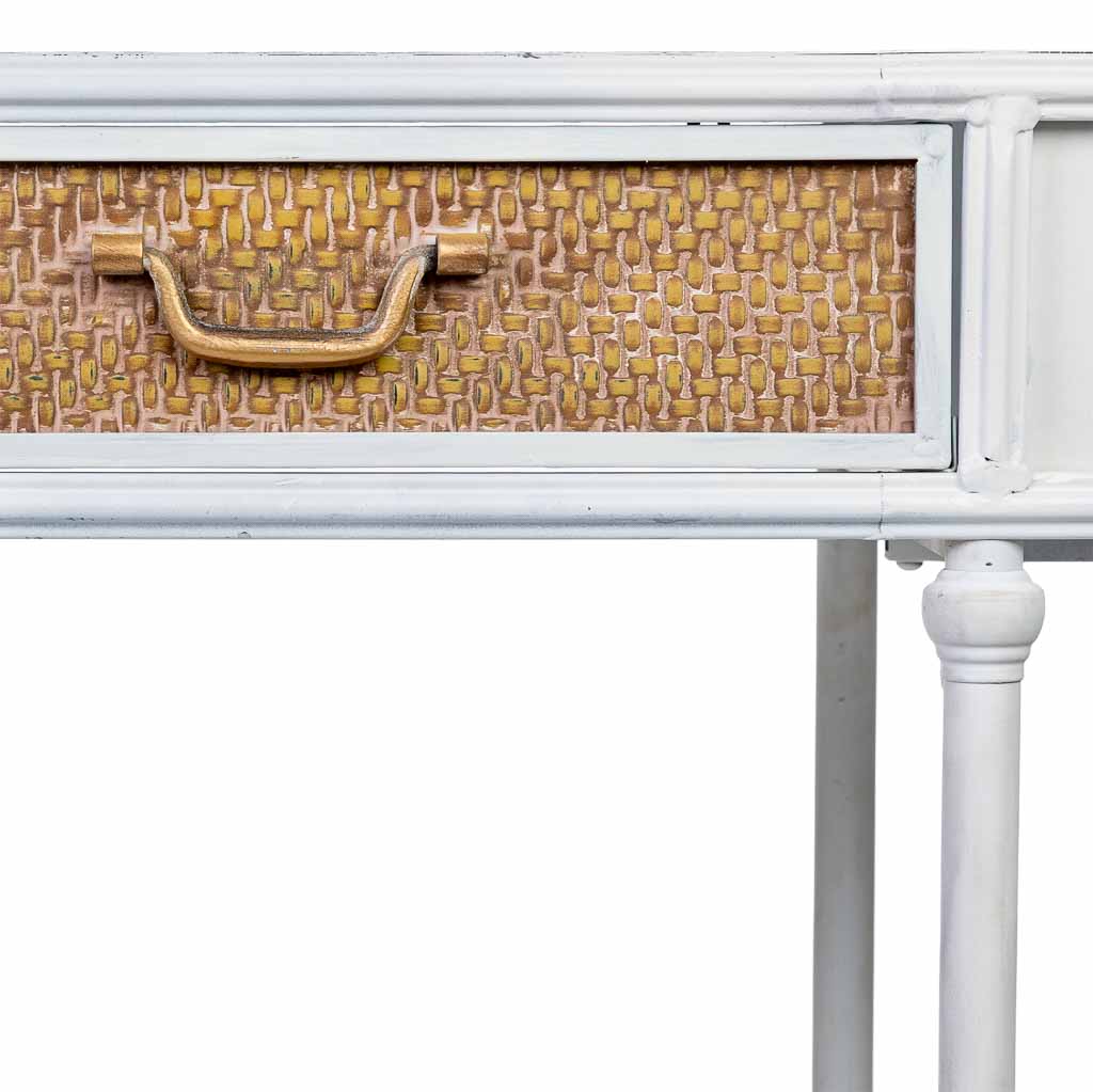 KIT RECIBIDOR ALKA DE METAL BLANCO ENVEJECIDO 2 CAJONES + 1 BALDA image 5