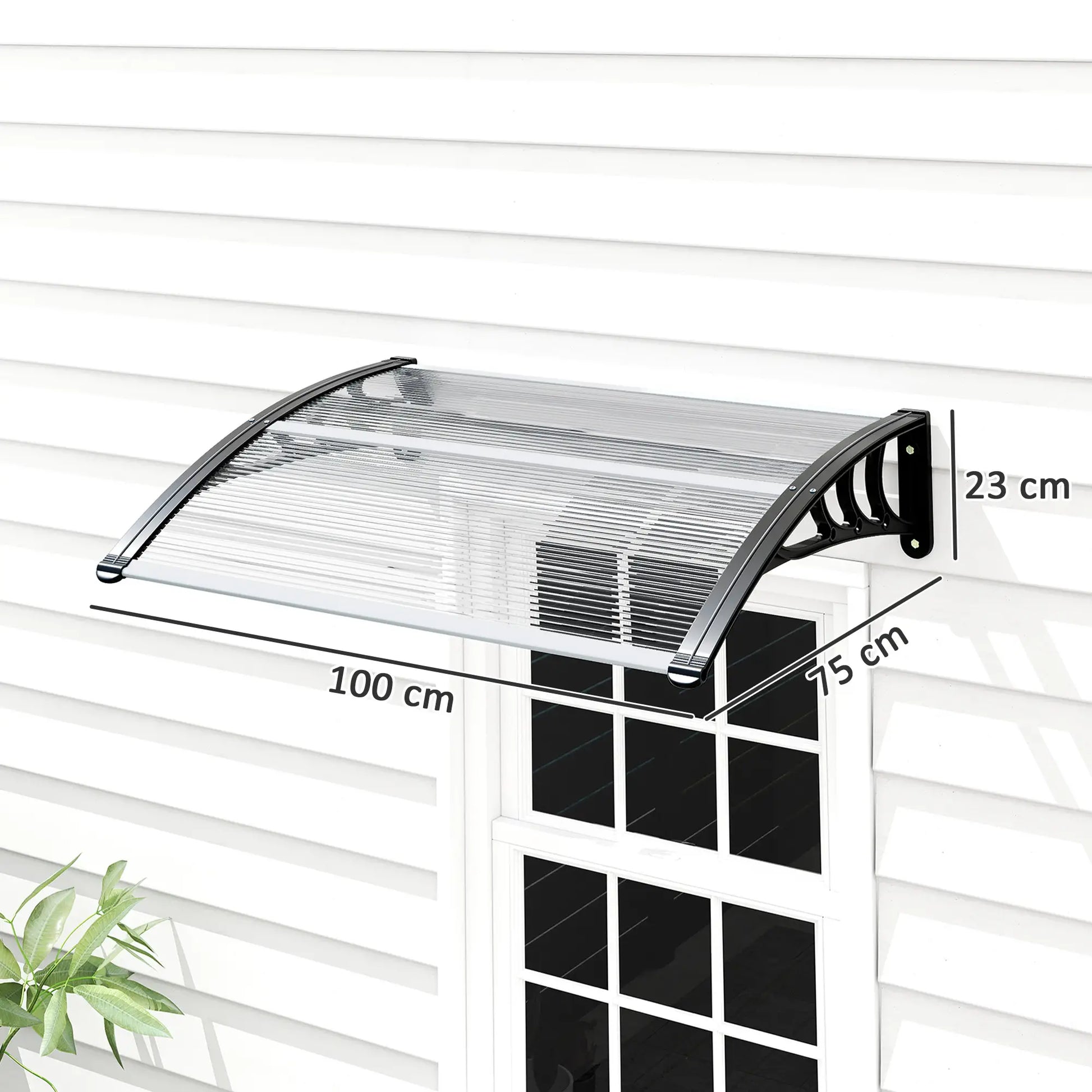MARQUESINA EXTERIOR AURORA CLEAR PARA PUERTA Y VENTANA image 1