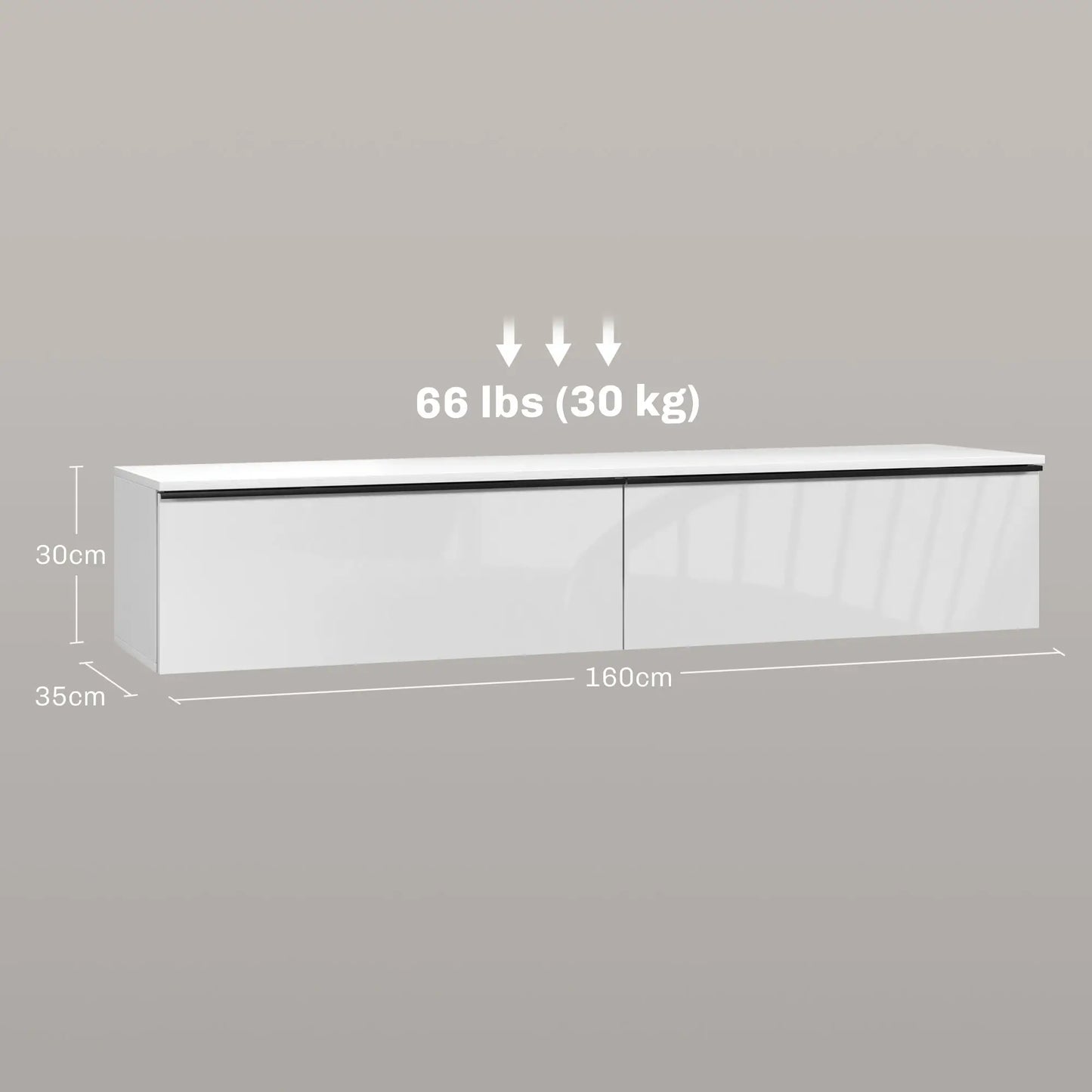 Mueble TV Suspendido Brillante 160 cm image 2