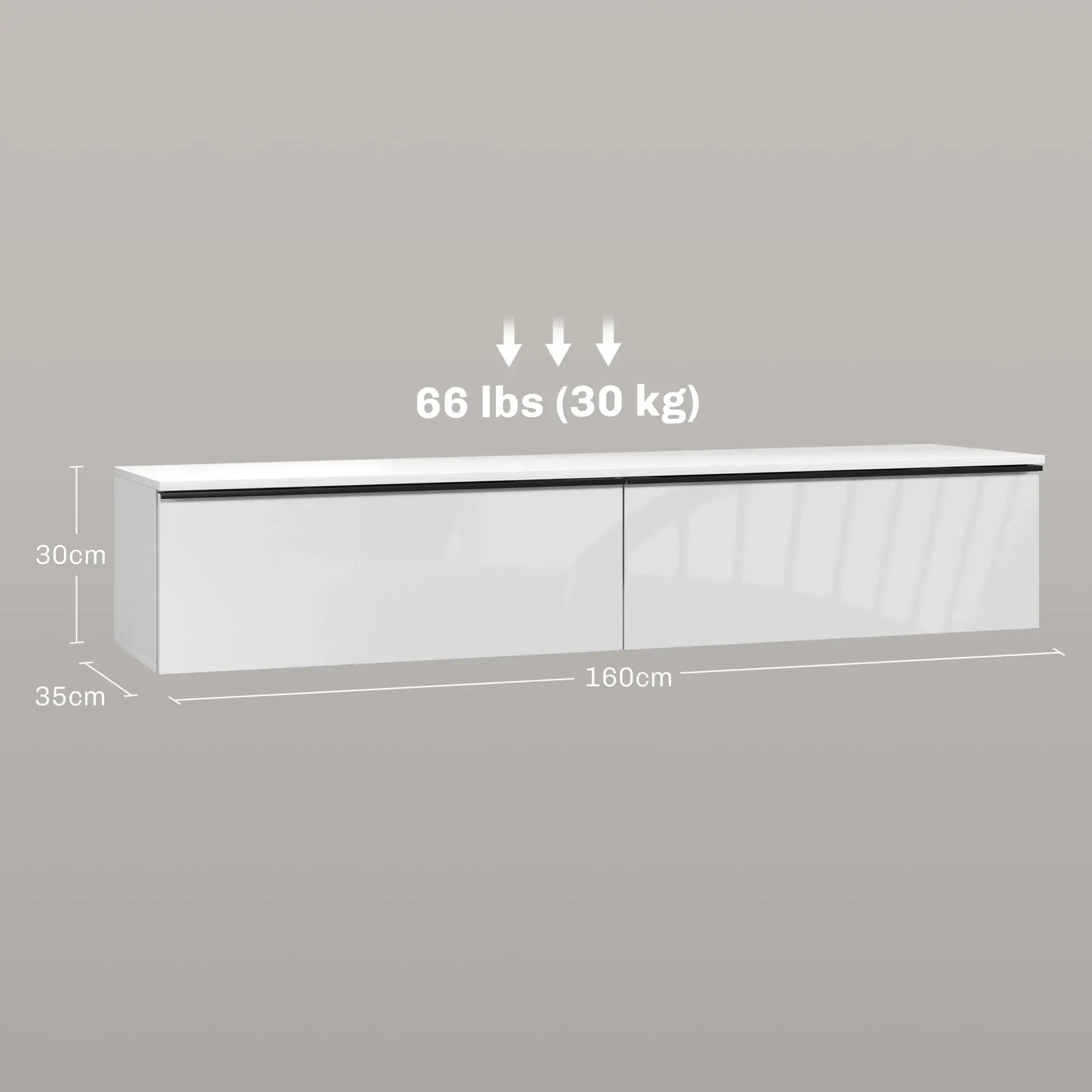 Mueble TV Suspendido Brillante 160 cm image 2