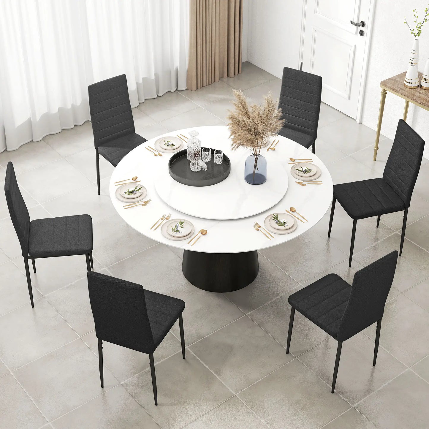 PACK DE 6 SILLAS DE COMEDOR LINO NEGRO – MODELO ATLAS image 7