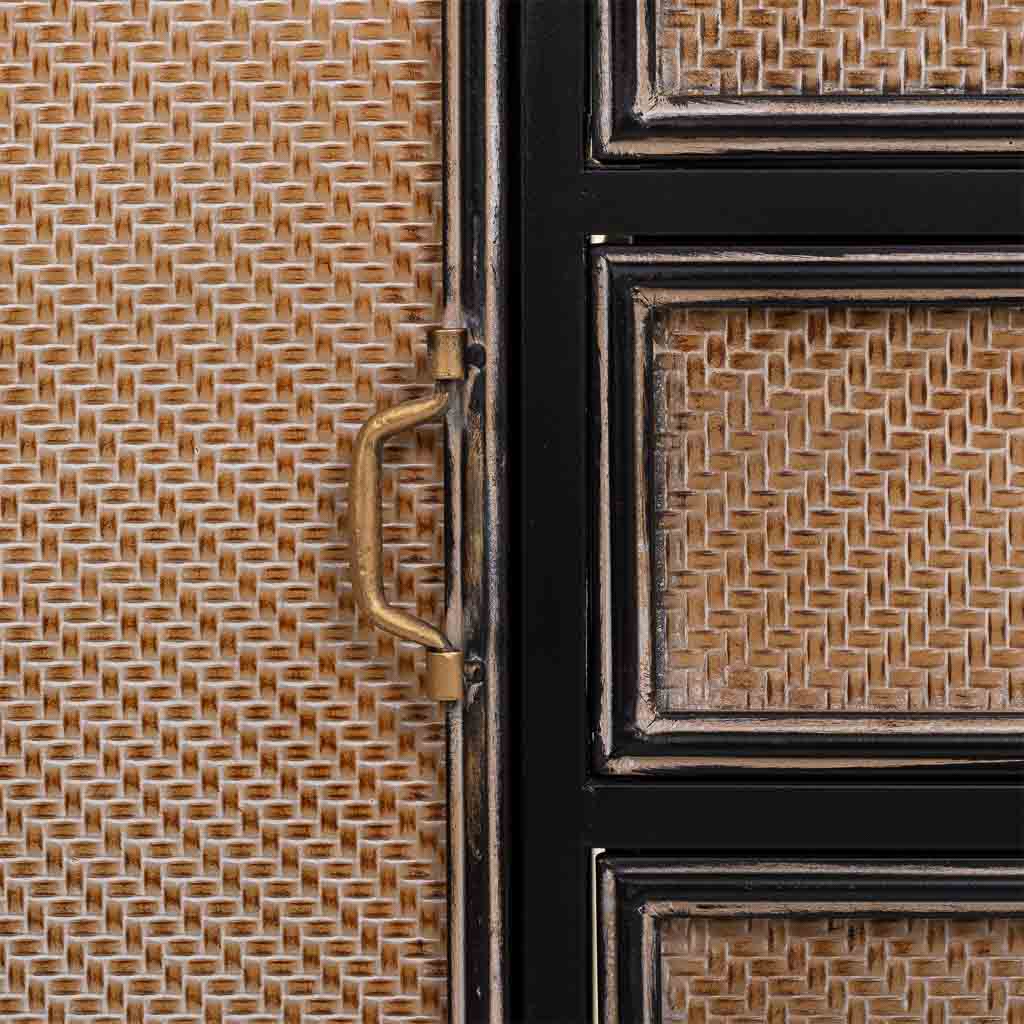 KIT APARADOR ALKA DE METAL MARRÓN CON 2 PUERTAS Y 3 CAJONES image 4