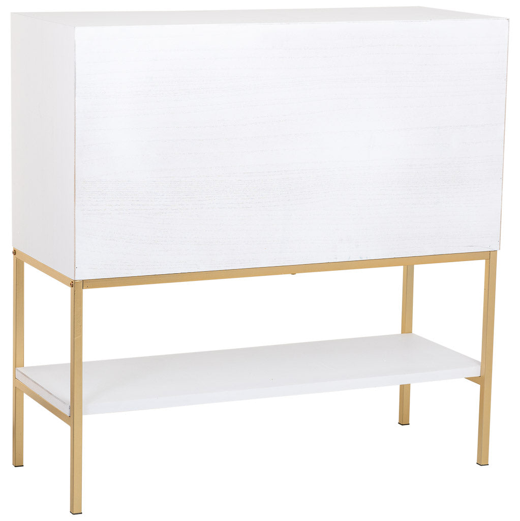 APARADOR MARTA DE MADERA Y METAL BLANCO 2 PUERTAS Y LEJA VISTA image 5