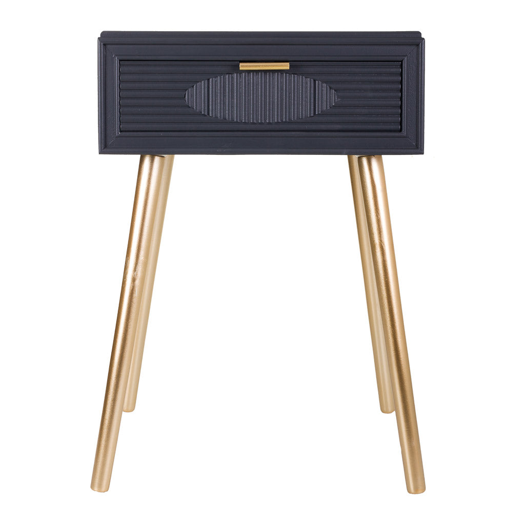 🛏️ Mesita de Noche Colección NIA 1 Cajón – Gris Antracita Estilo Nórdico