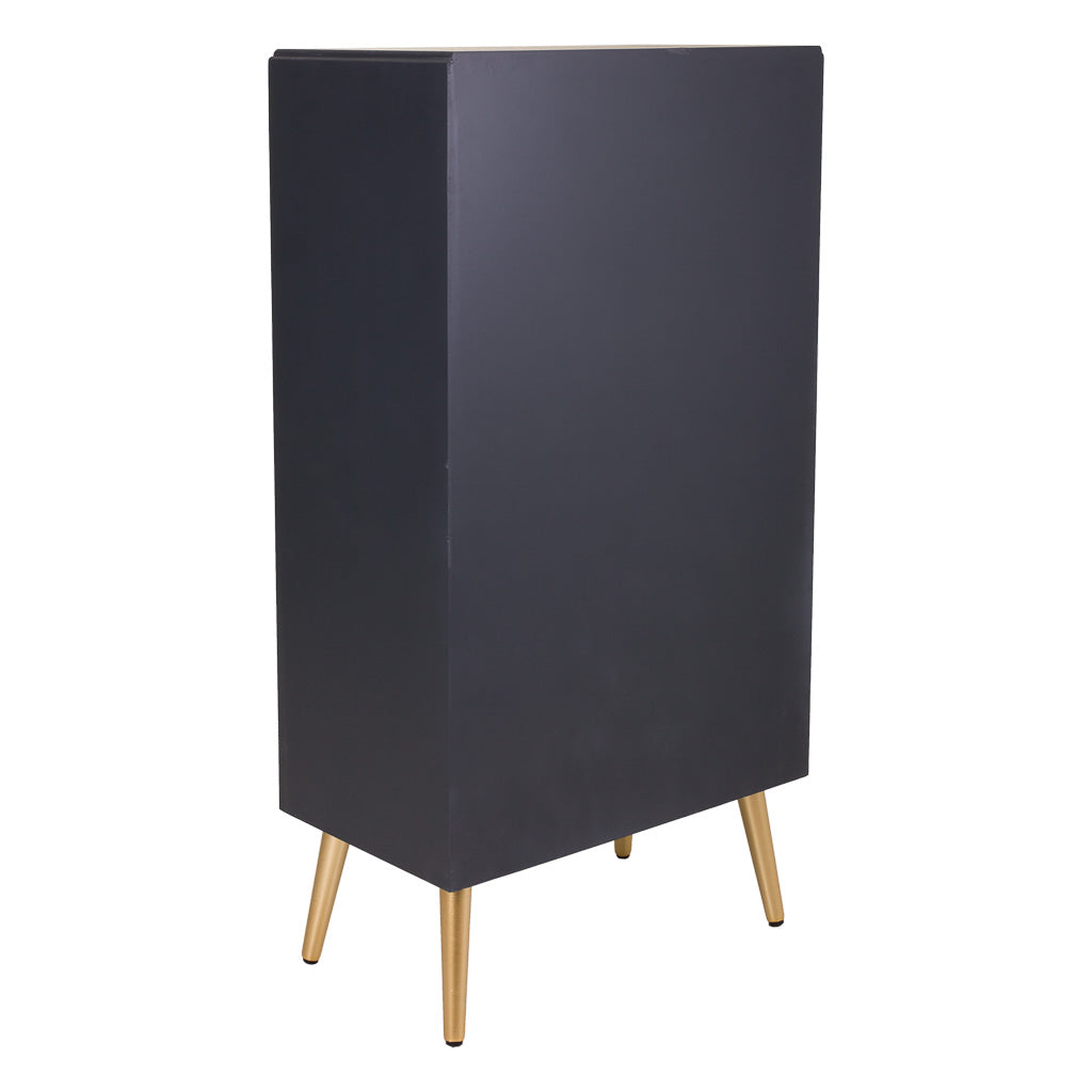 🚪 Armario Colección NIA 2 Puertas y 2 Cajones – Gris Antracita con Tiradores Dorados