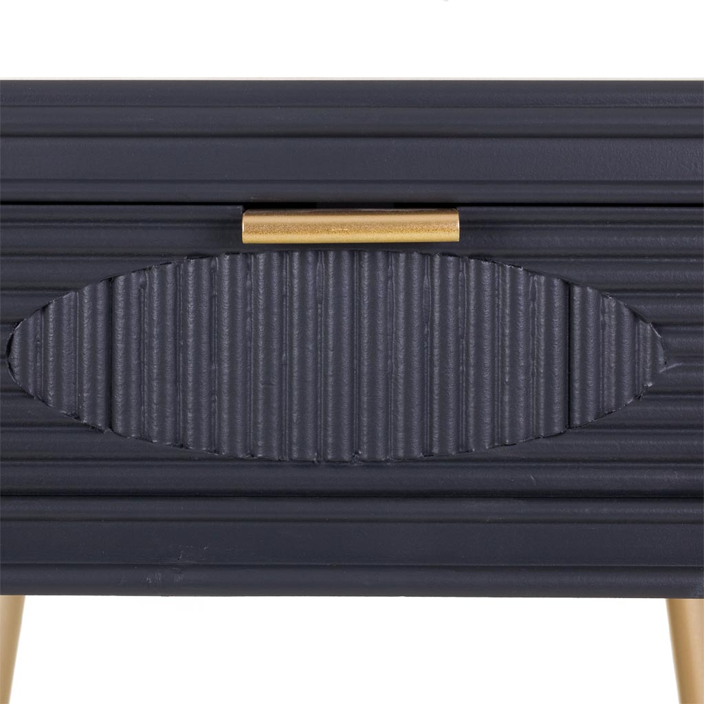 🛏️ Mesita de Noche Colección NIA 1 Cajón – Gris Antracita Estilo Nórdico