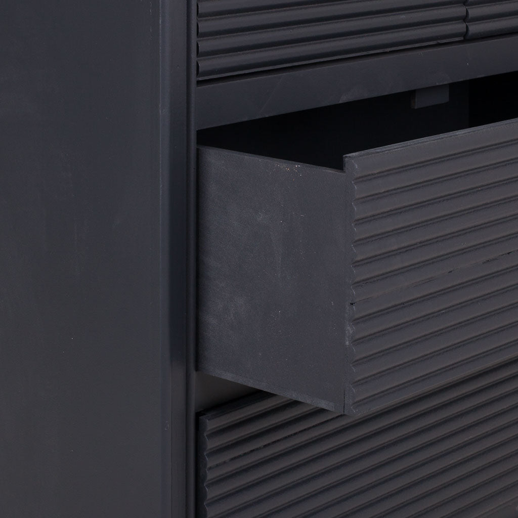 🚪 Armario Colección NIA 2 Puertas y 2 Cajones – Gris Antracita con Tiradores Dorados