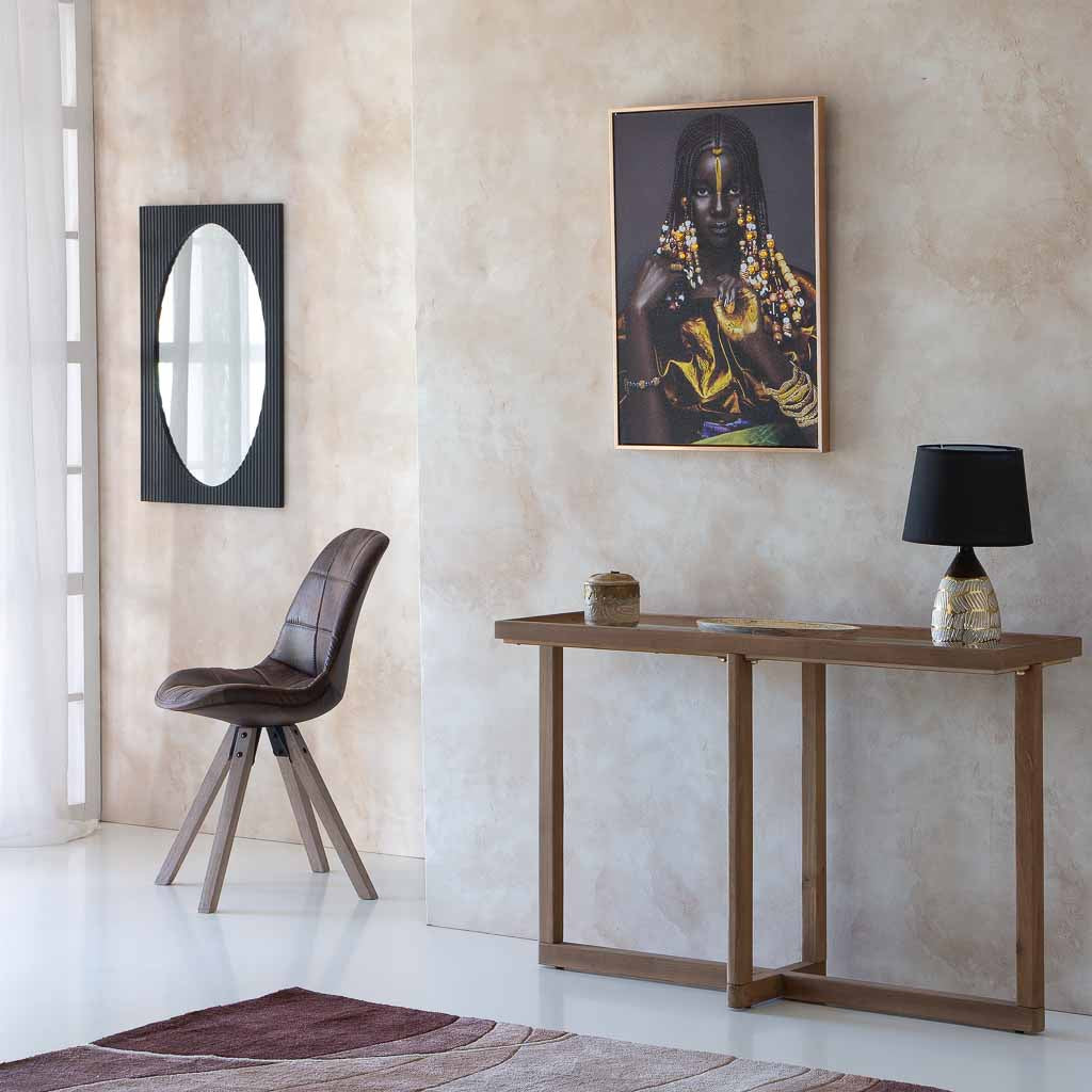 🪩 Espejo de Pared Colección NIA – Marco Gris Antracita Estilo Art Decó