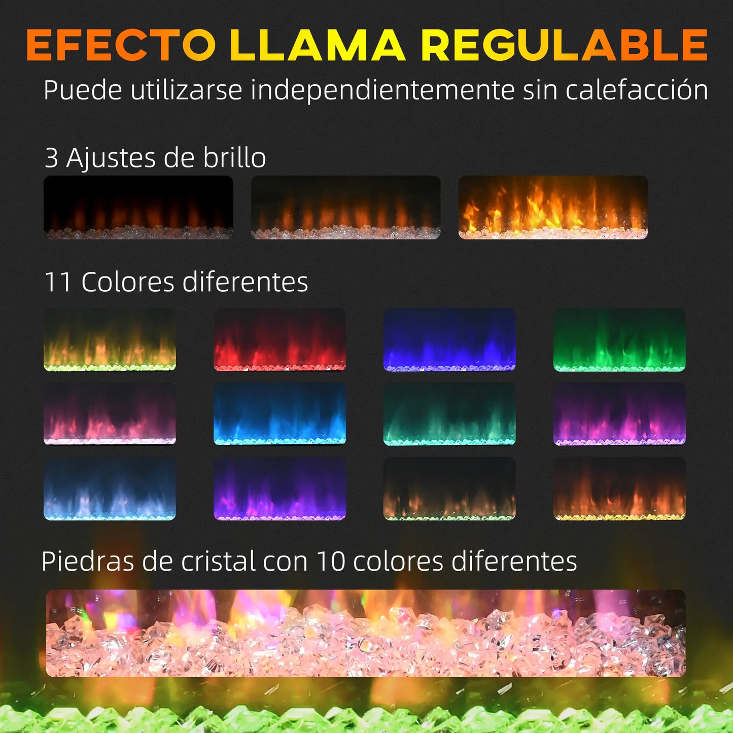 CHIMENEA ELÉCTRICA WHITELUX AMBIENCE 2000W 98 CM image 10