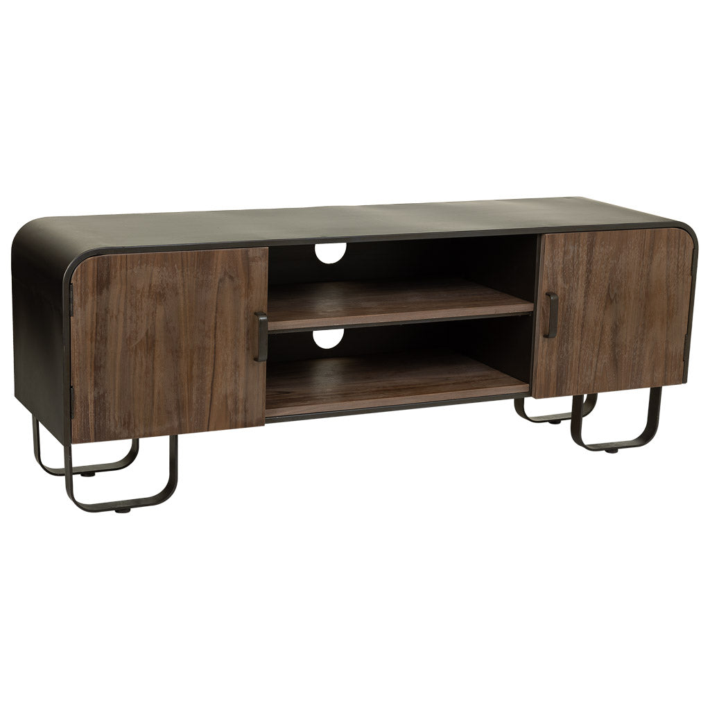 📺 MUEBLE BAJO DUNA 150 – MADERA + METAL NEGRO · 150 CM · ESTILO INDUSTRIAL