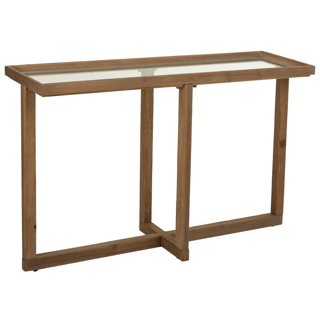 🏠 RECIBIDOR DUNA 122 – MADERA DE ABETO + CRISTAL TEMPLADO · FONDO REDUCIDO · ESTILO INDUSTRIAL