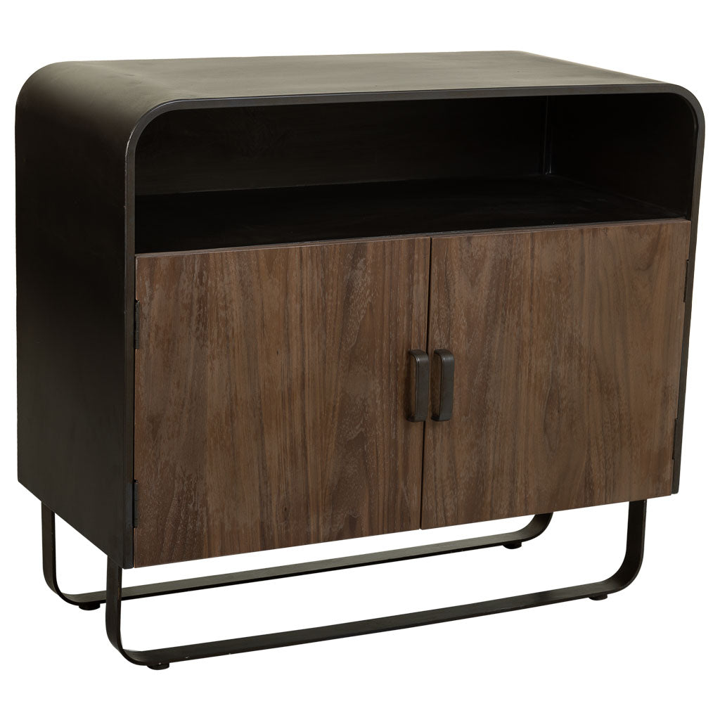 🪵 APARADOR DUNA 90 – MADERA DE ABETO + METAL NEGRO · ESTILO INDUSTRIAL