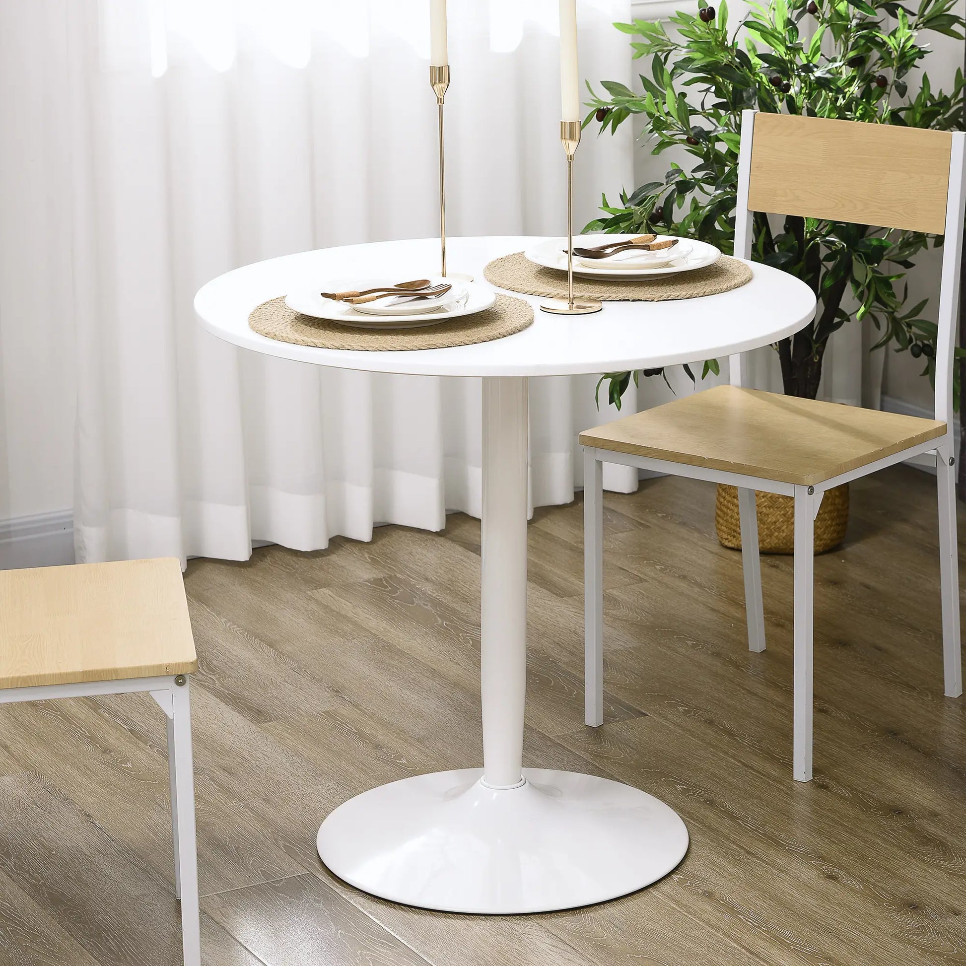 MESA DE COMEDOR REDONDA 80 CM BLANCA O NEGRA – MODELO NÁPOLES image 7