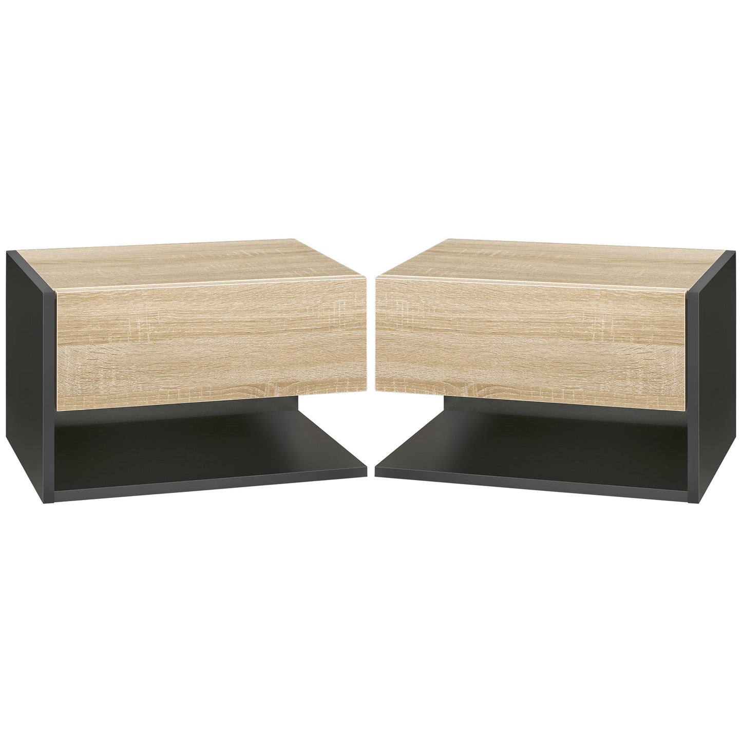 MESITAS DE NOCHE FLOTANTES DUO ROBLE BLACK image 6