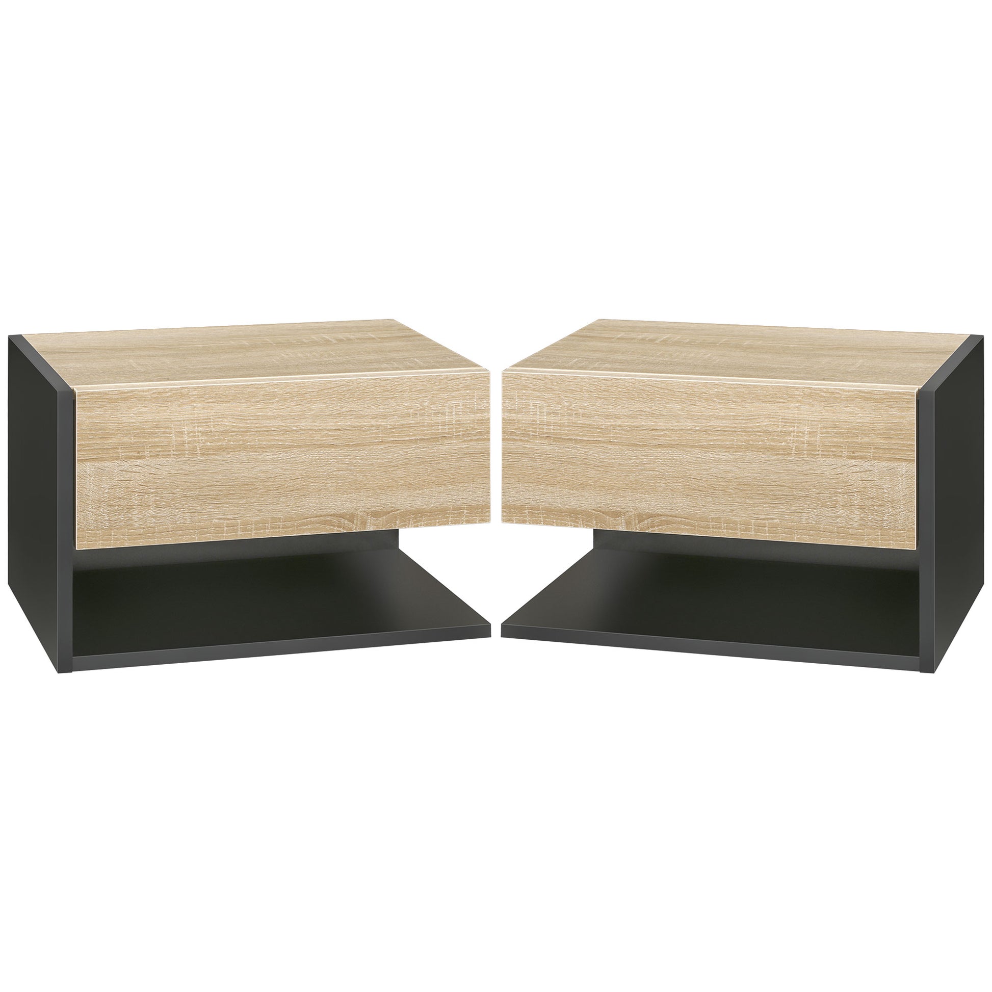 MESITAS DE NOCHE FLOTANTES DUO ROBLE BLACK image 6