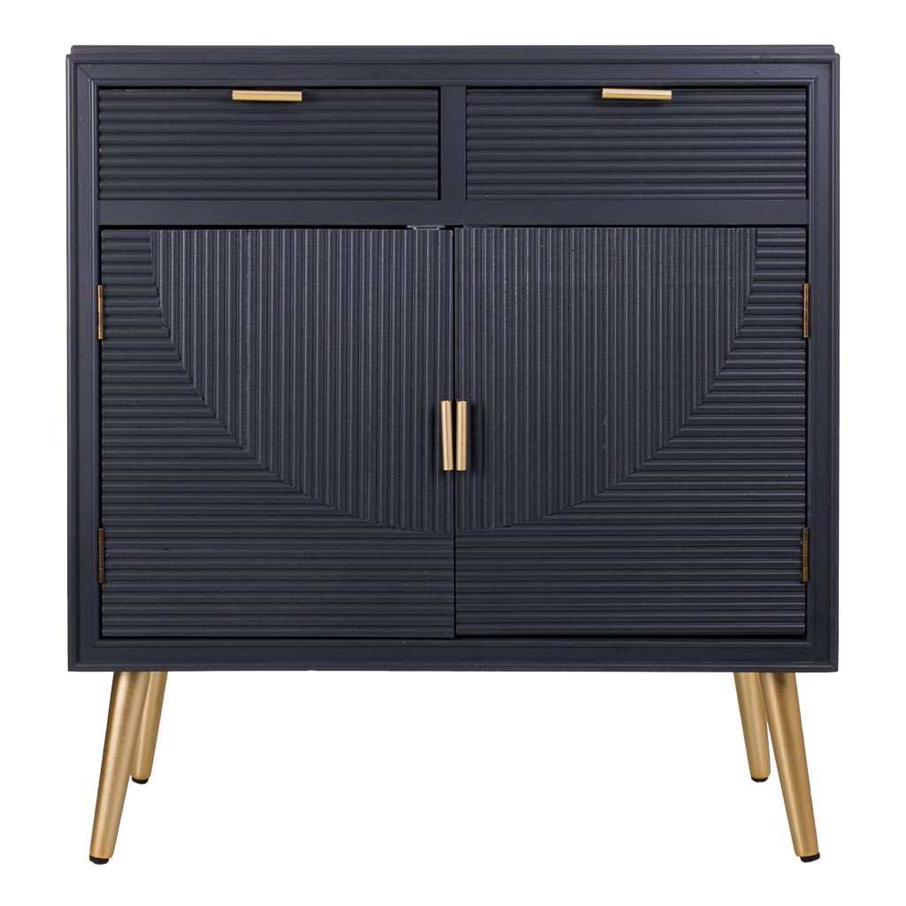 🏠 Recibidor Colección NIA 2 Puertas y 2 Cajones – Gris Antracita con Tiradores Dorados