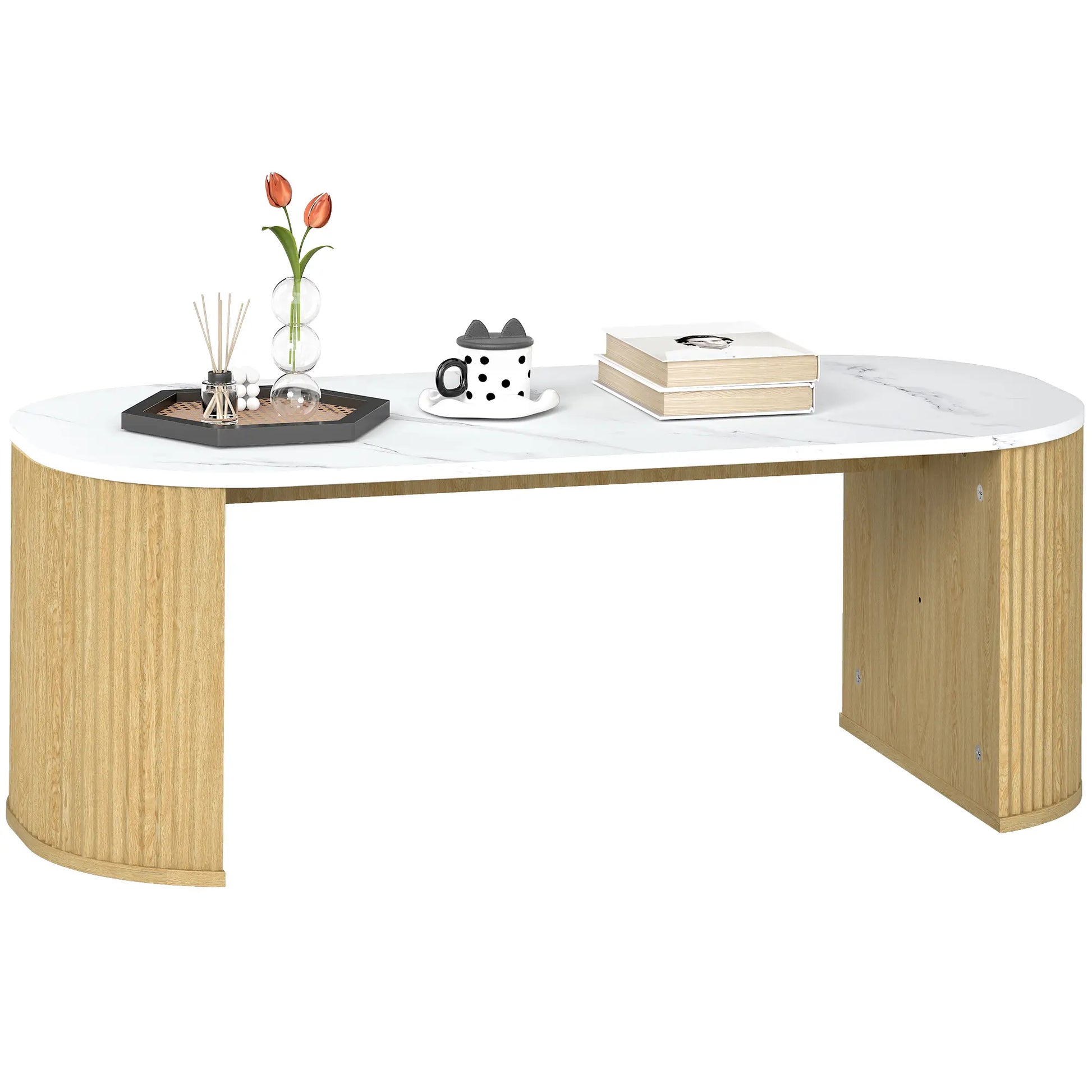 Mesa Ovalada Mármol Blanco image 7
