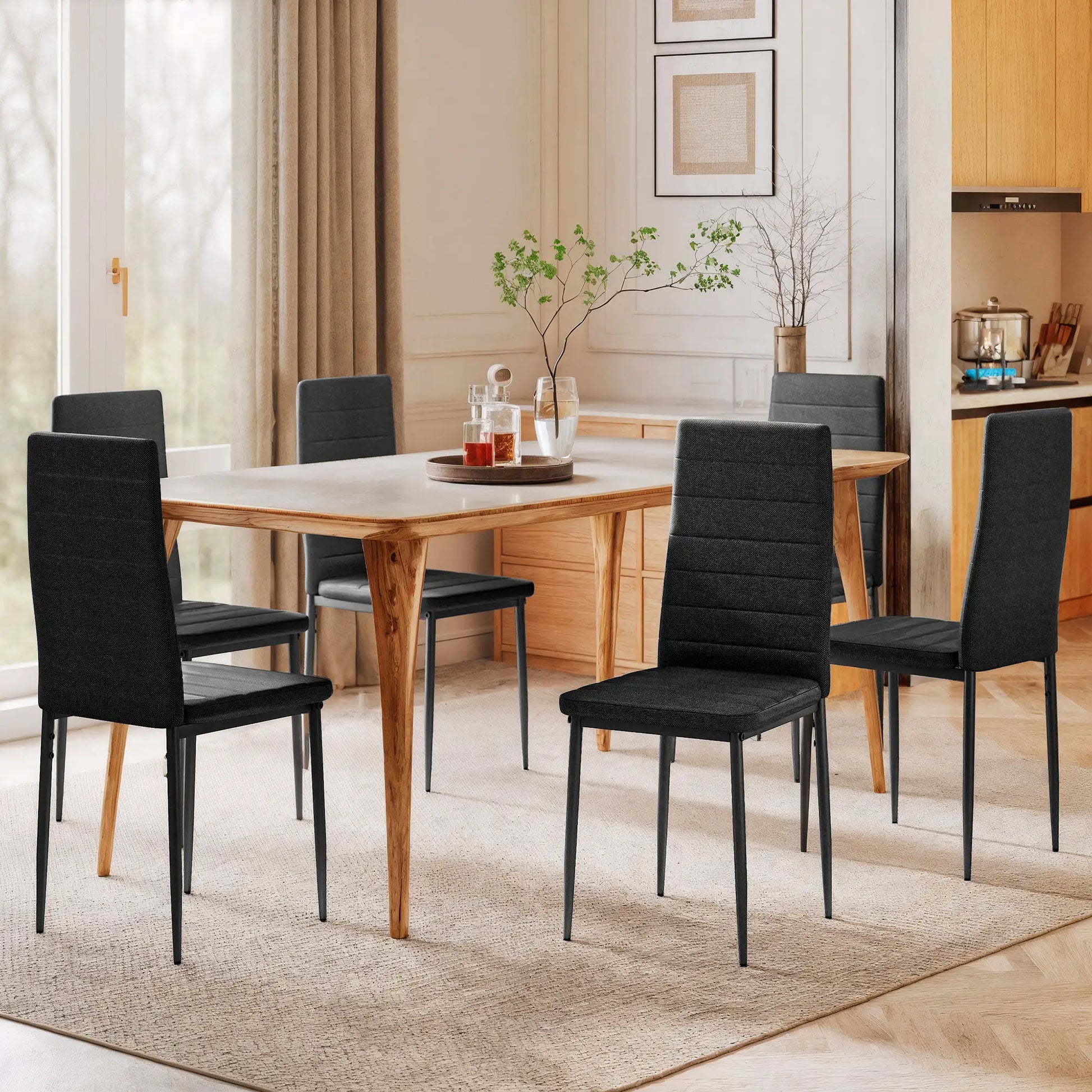PACK DE 6 SILLAS DE COMEDOR LINO NEGRO – MODELO ATLAS image 8