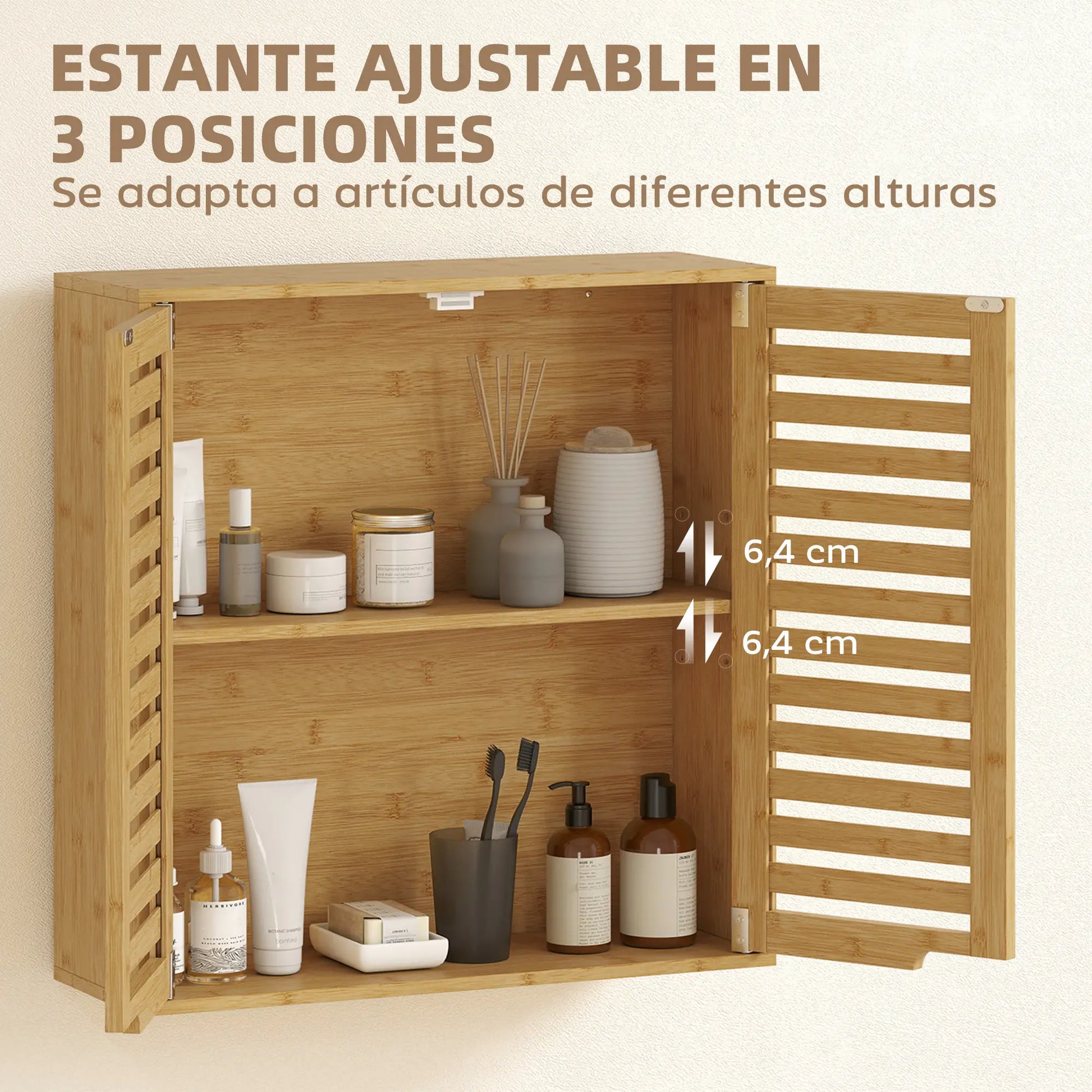 ARMARIO DE BAÑO DE PARED KALEN BAMBOO 60 image 2