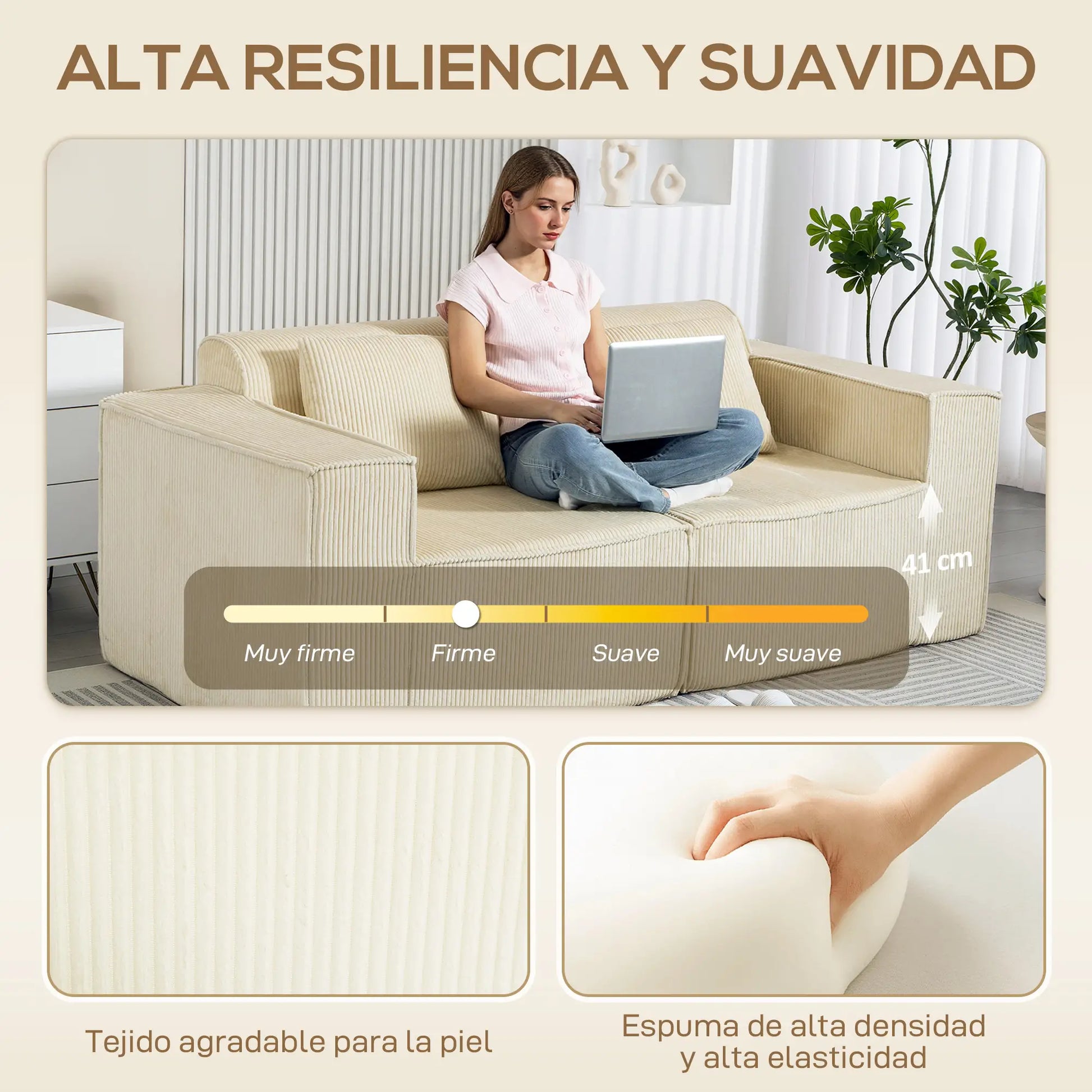 SOFÁ 3 PLAZAS MODELO BRISAS – PANA BEIGE image 7