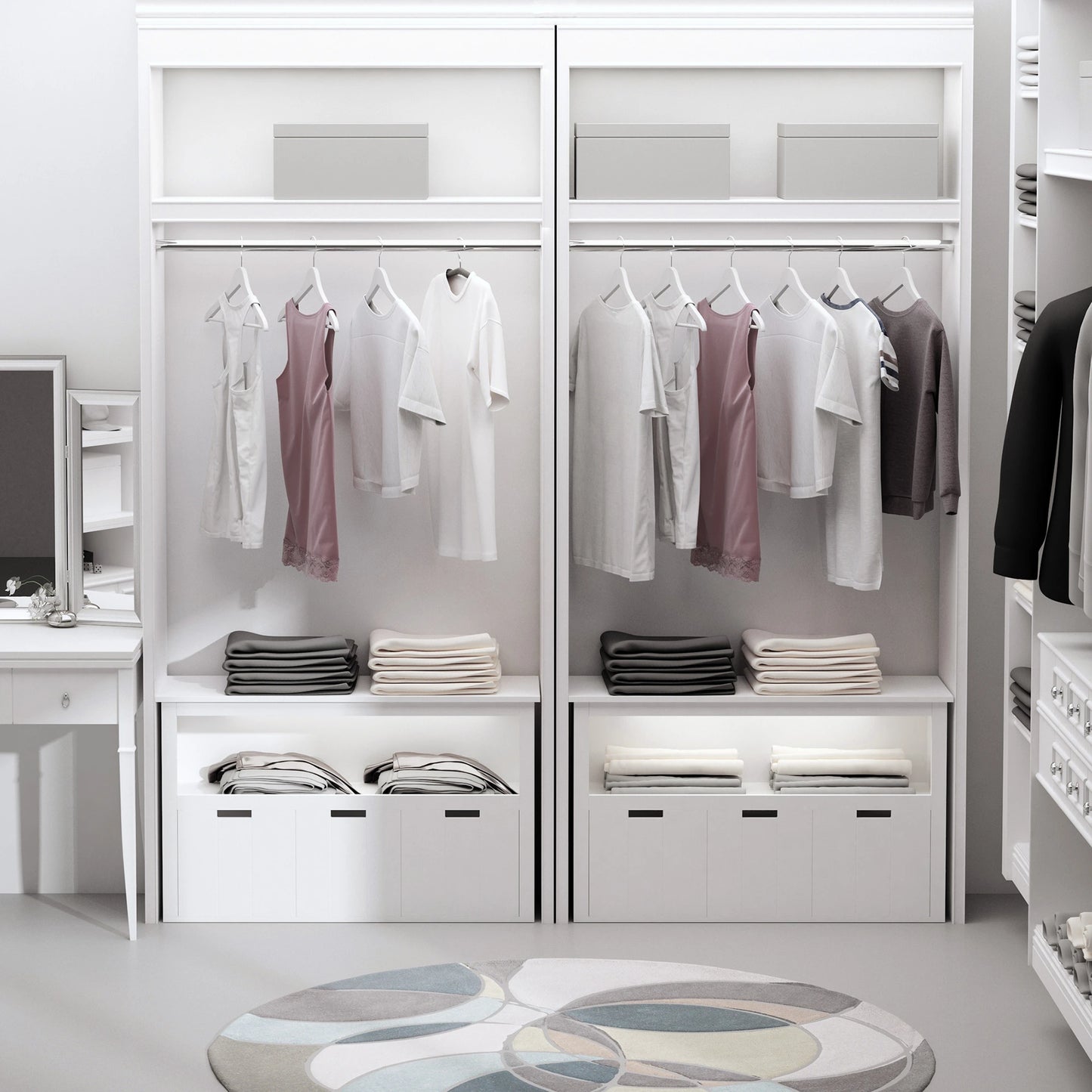 APARADOR DE SALÓN BLANCO CON 3 CAJONES Y ESTANTES – MODELO NORDIK image 5
