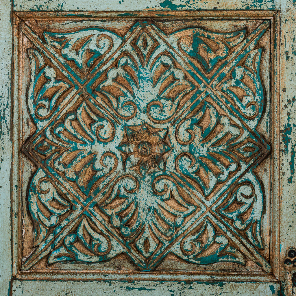 RECIBIDOR DALIAN ARTESANAL VERDE AGUAMARINA DE MADERA image 5